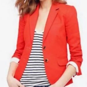J Crew Orange Linen Blazer